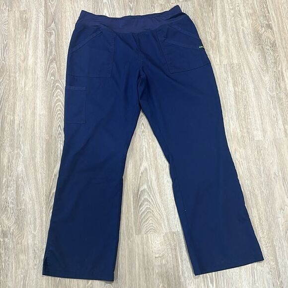 Landau ProFlex Tailored Fit Comfort Stretch 4-Pocket Scrub Pants LARGE Navy - Picture 1 of 5